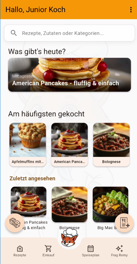 Startseite vom Jugendmodus