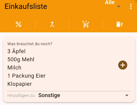Zutaten blitzschnell einfügen